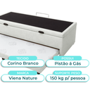 Ver imagem 2 de Bicama com Baú Solteiro Viena Nature Branco 88x188