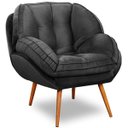 Ver imagem 1 de Kit 2 Poltronas para Sala e Escritório Decorativas Vitória Veludo Cinza