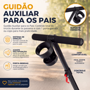 Ver imagem 4 de Triciclo Infantil com Empurrador Haste 2 em 1 Luxo Carrinho de Passeio Criança com Capota 50kg Preto
