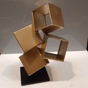 Ver imagem 4 de Escultura Decorativa de Metal Dourado 31x19x19cm Estátua Enfeite Sala Estante
