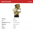 Ver imagem 6 de Escultura Decorativa de Metal Dourado 31x19x19cm Estátua Enfeite Sala Estante