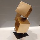 Ver imagem 3 de Escultura Decorativa de Metal Dourado 31x19x19cm Estátua Enfeite Sala Estante