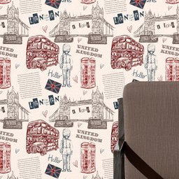 Papel de Parede Adesivo Lavável Reino Unido Londres Inglaterra Autocolante - 1