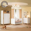 Ver imagem 1 de Quarto de Bebê Completo Flora com Berço Cômoda e Roupeiro 5085 Branco Qmovi + Colchão Gazin