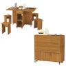 Mesa Dobrável Jade Com 4 Bancos De Encaixe e Rodízios Nature - 3