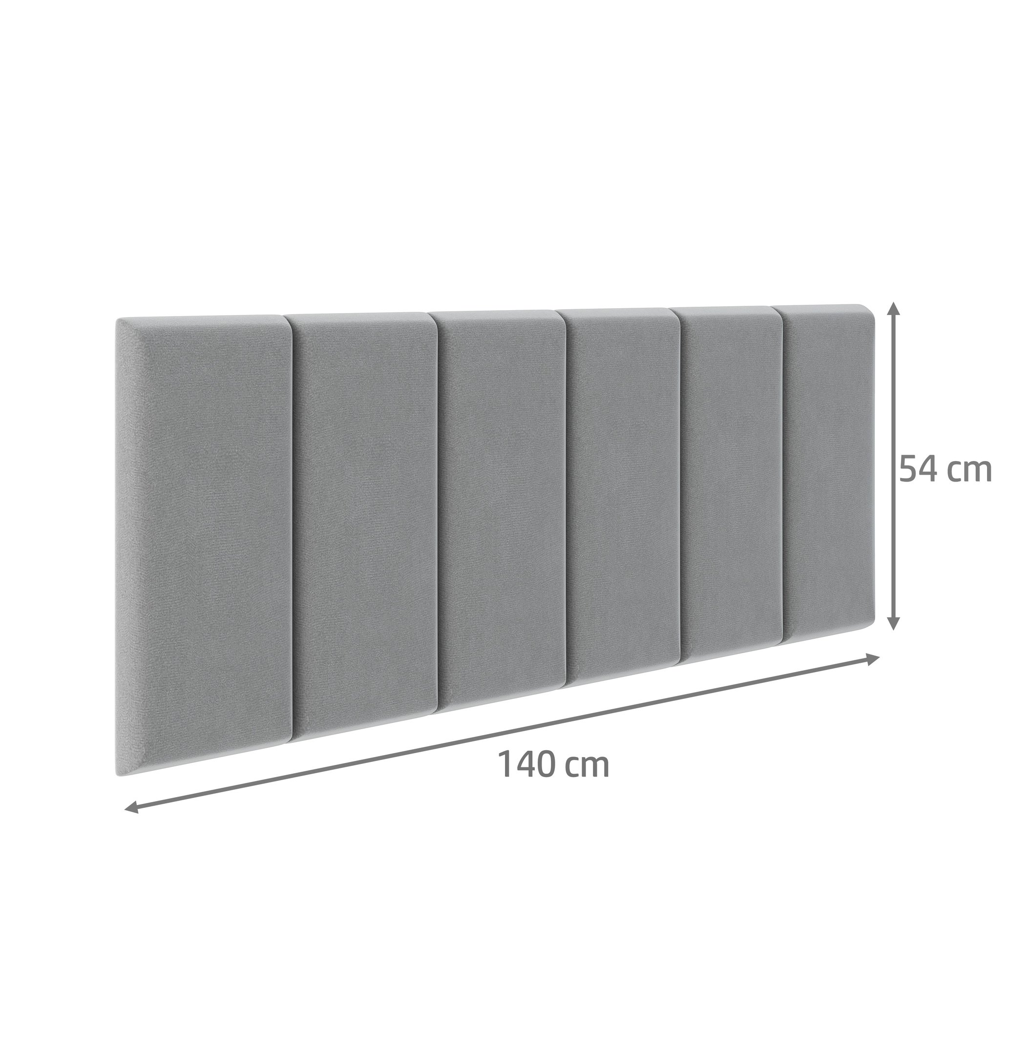 Cabeceira Casal Painel Estofada Para Cama Box Luxo 1,4m: Cinza - 3