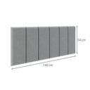 Ver imagem 3 de Cabeceira Casal Painel Estofada Para Cama Box Luxo 1,4m: Cinza