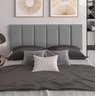 Cabeceira Casal Painel Estofada Para Cama Box Luxo 1,4m: Cinza - 1