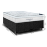 Cama Box Baú Bipartido Suede Preto + Colchão Freedom Ortobom Casal - 1