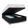 Cama Box Baú Bipartido Suede Preto + Colchão Freedom Ortobom Casal - 2