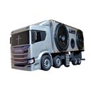 Ver imagem 1 de Caminhão Scania P320 Baú Caixa Som Bluetooth Usb Miniatura - Prata