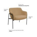 Ver imagem 3 de Kit 02 Poltronas Decorativas Jade Base Aço Preto Bouclé Camel - Nexta Casa