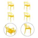 Ver imagem 6 de Kit 4 Cadeiras Allegra Estrutura Reforçada Contemporâneo:amarelo
