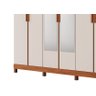 Guarda Roupa Mdf 2,18 M 6 Portas 2 Gavetas com Espelhos e Pés Freijo / Off White Dj Neo Dj Móveis - 3