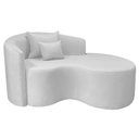 Ver imagem 2 de Recamier Curvo Orgânico 150cm 2 Lugares Lado Direito para Sala de Estar Bouclé Londres Branco