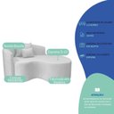 Ver imagem 7 de Recamier Curvo Orgânico 150cm 2 Lugares Lado Direito para Sala de Estar Bouclé Londres Branco