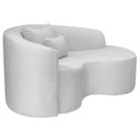 Ver imagem 5 de Recamier Curvo Orgânico 150cm 2 Lugares Lado Direito para Sala de Estar Bouclé Londres Branco