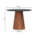 Ver imagem 2 de Mesa de Jantar Base Cone Ø90 Laminado Cinamomo Amêndoa - Tampo Ø90 Laqueado Preto