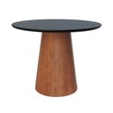 Ver imagem 3 de Mesa de Jantar Base Cone Ø90 Laminado Cinamomo Amêndoa - Tampo Ø90 Laqueado Preto