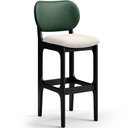 Ver imagem 3 de Kit 5 Banquetas Alta Bar Cozinha Sala Jantar Fixa Betta L02 Preto Facto Verde Linho Cru - Lyam