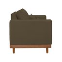 Ver imagem 4 de Kit Poltrona Living + Sofá 2 Lugares com Base Madeira Suede Cor:marrom