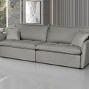 Ver imagem 1 de Sofá Retrátil e Reclinável 220cm Veludo Milano Cinza Chumbo