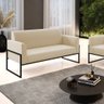 Sofá Namoradeira Base Industrial Alta Preto Marisa Suede D03 - D'rossi Drossi Bege - 2