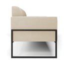 Ver imagem 4 de Sofá Namoradeira Base Industrial Alta Preto Marisa Suede D03 - D'rossi Drossi Bege