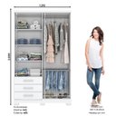 Ver imagem 2 de Guarda Roupa Solteiro 4 Portas 3 Gavetas Caju Branco