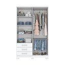 Ver imagem 3 de Guarda Roupa Solteiro 4 Portas 3 Gavetas Caju Branco