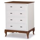 Ver imagem 1 de Cômoda de Madeira Linz 4 Gavetas 116 X 90 X 50 Cm - Cor Branco/imbuia Glazer