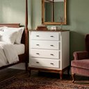 Ver imagem 2 de Cômoda de Madeira Linz 4 Gavetas 116 X 90 X 50 Cm - Cor Branco/imbuia Glazer