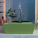 Ver imagem 6 de Cuba Pia de Apoio para Banheiro Quadrada 33cm Aya C08 Verde - Mpozenato