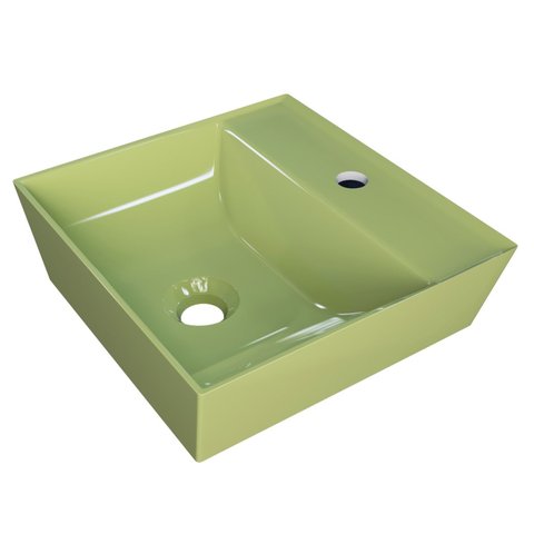 Cuba Pia de Apoio para Banheiro Quadrada 33cm Aya C08 Verde - Mpozenato