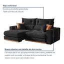 Ver imagem 5 de Sofá Retrátil e Reclinável Molas Ensacadas Pillow Top 25cm 3 Lugares 250cm Columbia Preto