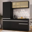 Ver imagem 2 de Armário de Cozinha Compacta 3 Peças com Rodapé Mp2179 Made Multimóveis Preto/branco