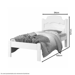 Cama Íris Solteiro Branco Cambel - 3