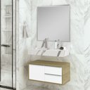 Ver imagem 1 de Bancada em Porcelanato para Banheiro 80cm Pró com Cuba Esculpida