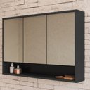 Ver imagem 2 de Armário de Banheiro Bari 3 Portas com Espelho Grafite - Art In Móveis