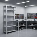 Ver imagem 2 de Estante Metálica 6 Prateleiras 1,80m Cinza Industrial:cinza