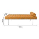Ver imagem 2 de Couch Barcelona Couro Sintético Linha Premium Design Clássico Sala Escritório Recepção - Caramelo
