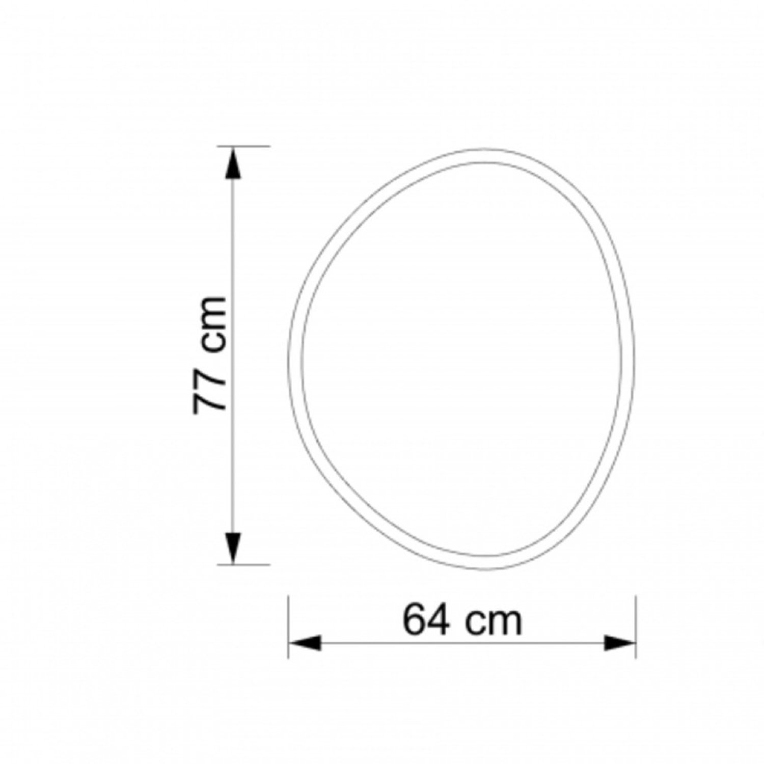 Espelho Decorativo Emoldurado Orgânico 77cm x 64cm E2G Design - 5