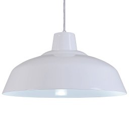Pendente Retrô 34cm Luminária Lustre Alumínio Branco Brilhante - T&T Iluminação - 3