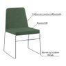 Kit 3 Cadeiras Decorativa Sala de Jantar Anne Linho Verde - Gran Belo - 3