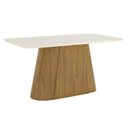 Ver imagem 2 de Mesa de Jantar Olivia Ambiente 160 Cm Canto Arredondado com Vidro Nature Off White – Henn