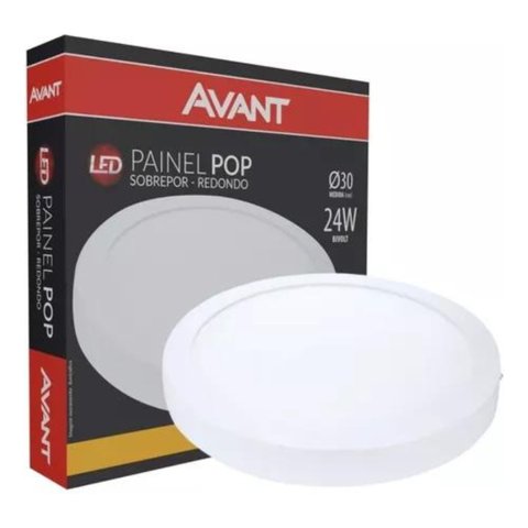 Painel Sobrepor Redondo 24w 30cm Led Branco Quente Amarelo