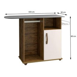 Tábua De Passar 1 Porta Macapá Arte Móveis Cor:Ipê/Off - 2