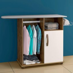 Tábua De Passar 1 Porta Macapá Arte Móveis Cor:Ipê/Off - 4