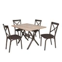 Ver imagem 3 de Conjunto Mesa 120cm com 4 Cadeiras Karina X Marrom/Bronze/Linho