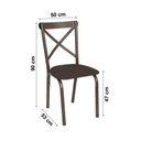 Ver imagem 4 de Conjunto Mesa 120cm com 4 Cadeiras Karina X Marrom/Bronze/Linho